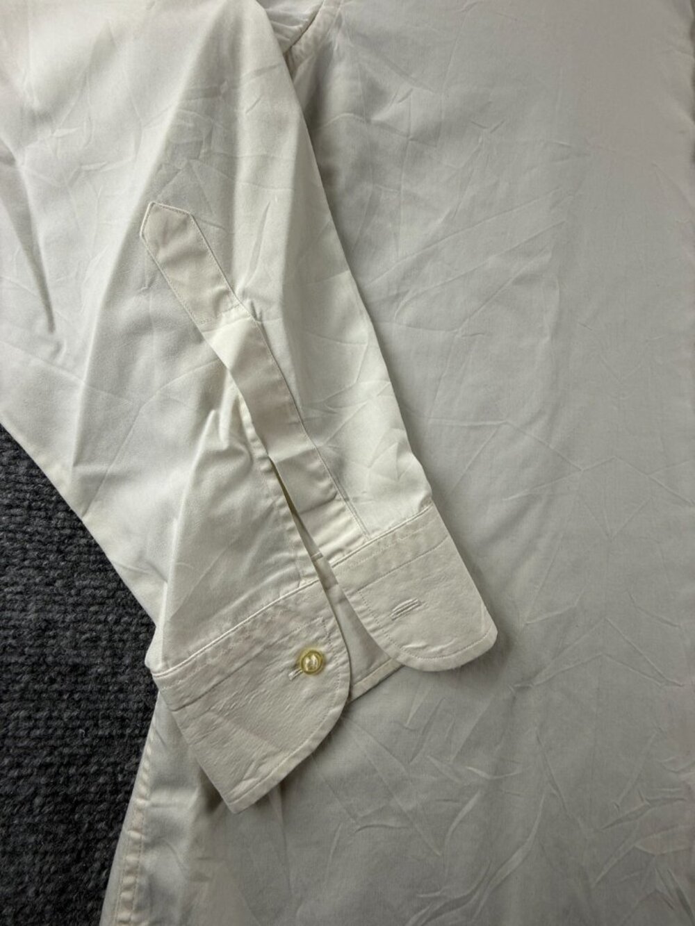 Burberry Formal 43 London Band Ivory Solid Long Sleeve Mens Shirt Pocket Adult - Picture 4 of 16